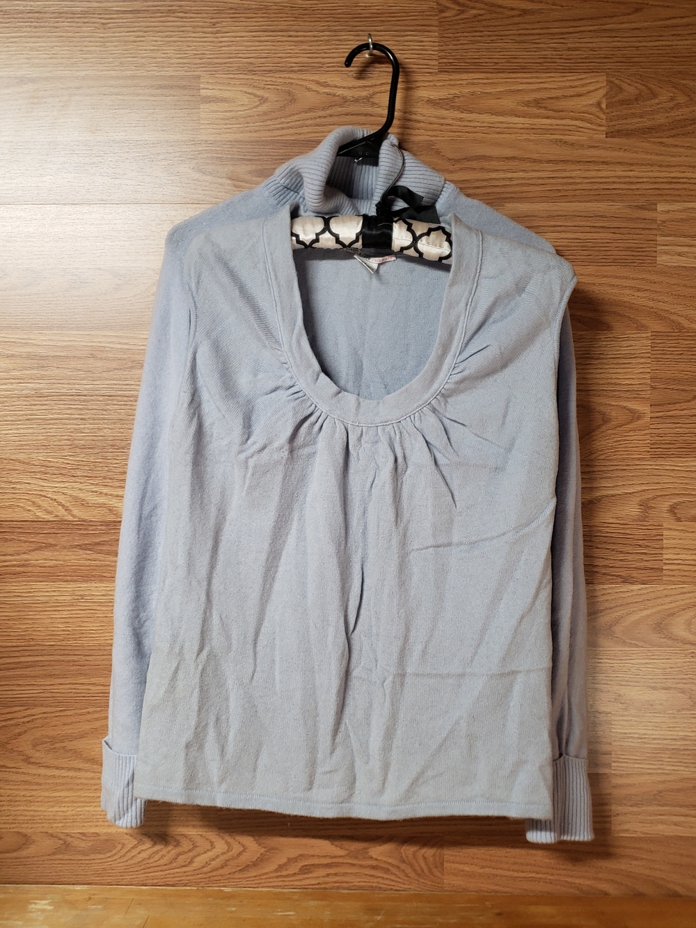 Halogen Light Blue Scoop Neck Long Sleeve Top And A Sleeveless Top